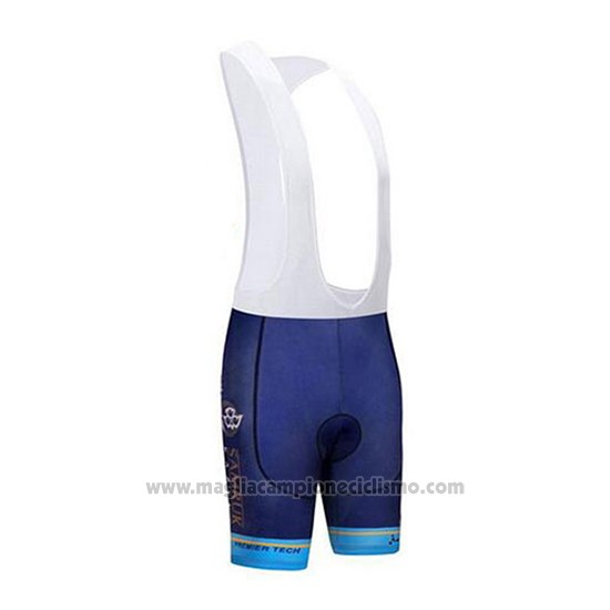 2018 Abbigliamento Ciclismo Astana Spento Blu Manica Corta e Salopette